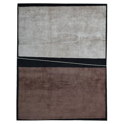 Hand-Knotted High-Quality Brown Area Rug