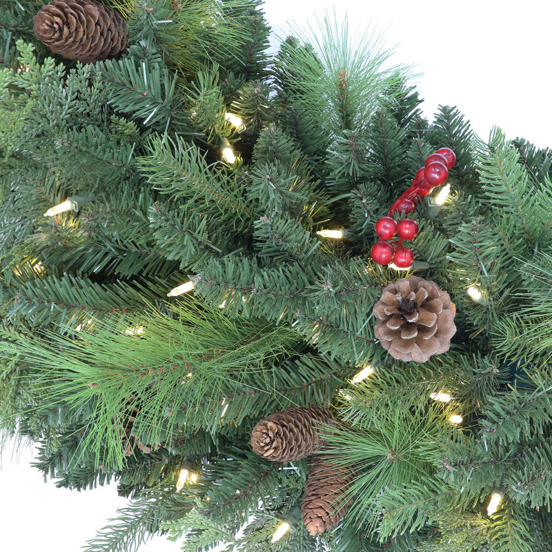 Faux Lighted Pine 72'' Wreath, 60" x 60"