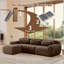 Tissu en L doux et moelleux en forme de L, canapé sans os, avec coussins décoratifs, éponge haute densité 32D, aucun assemblage requis au bas, connexion à boucle antidérapante, repose-pieds mobile pour le salon-121227175