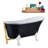 63" Streamline Clawfoot Soaking Acrylic Bathtub With Drain, Clawfeet, and Bamboo Tray-76674075-66367525