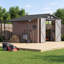 Remise de toit à pignon 2 en 1 l 12,4 pi x P 7,7 pi avec pergola-128841453
