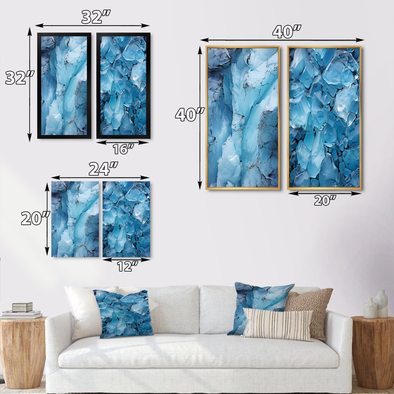 Glacier Glaciers Edge "Glacier Glaciers Edge" 2 - pièces sur, H 40 po x l 40 po, Toile tendue