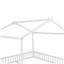 Structure de lit simple en pin blanc avec garde-corps de sécurité pour deux enfants - sans porte