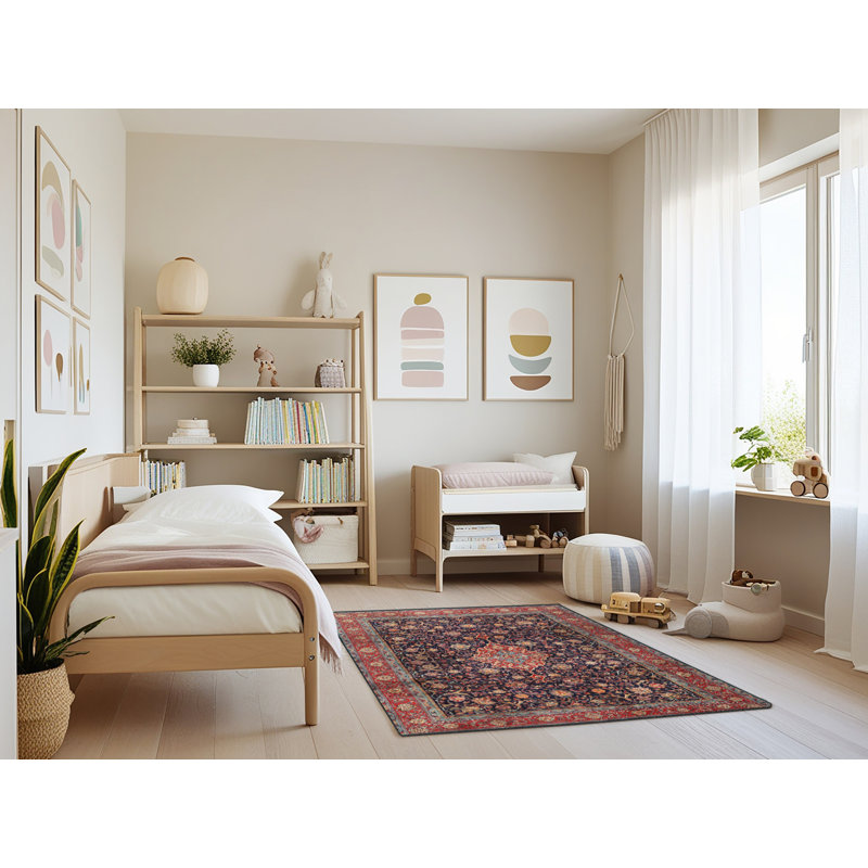 Tapis bleu marine oriental, Rectangle 3 pi x 5 pi
