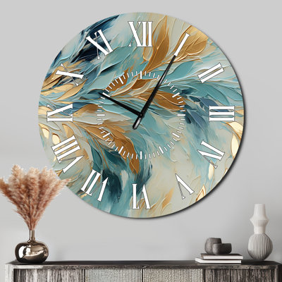 Horloge murale dorée et bleue Frosty Drift Experienc