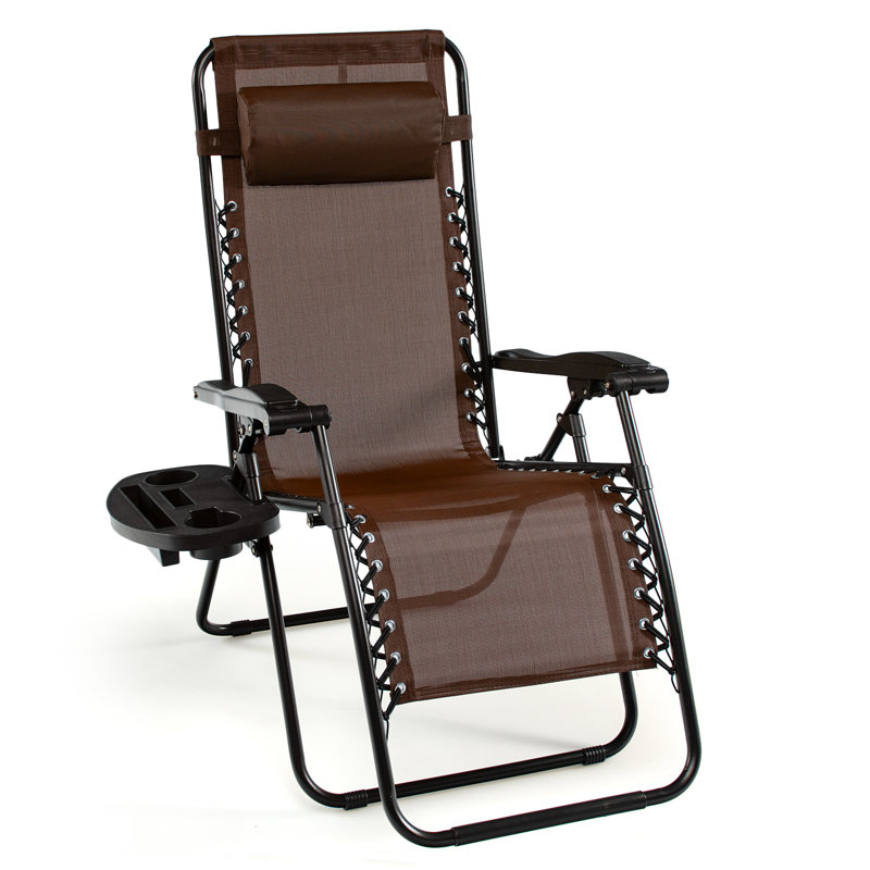 Romero Outdoor Metal Chaise Lounge Set, Coffee, 1