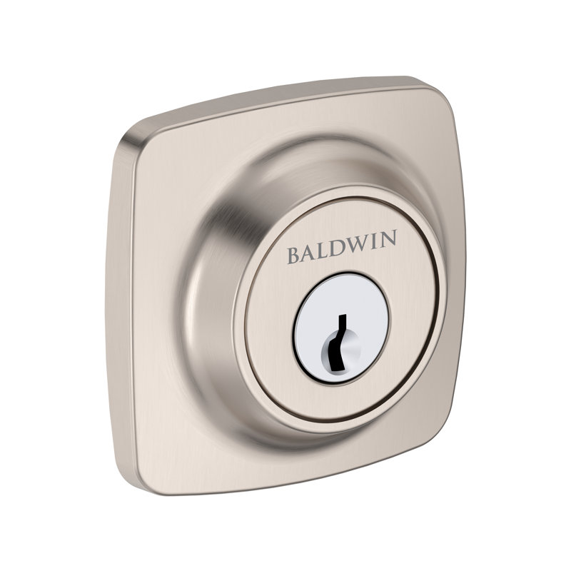 Soft Square Deadbolt Single Cylinder Deadbolt in Satin Nickel, Satin Nickel