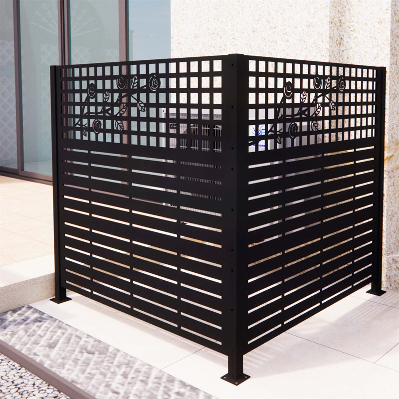 Panneaux métalliques résistants pour préserver l'intimité à l'extérieur, idéaux pour les climatiseurs et les abris de poubelles, avec une circulation d'air optimale et un montage facile.