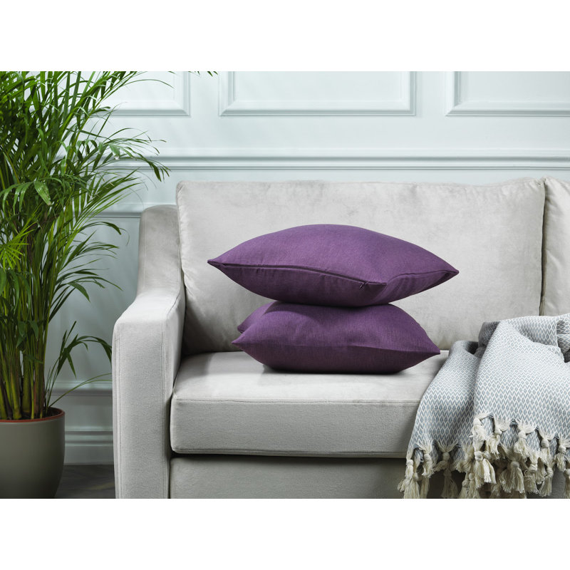 Housses de coussin rectangulaires en lin uni, Mauve