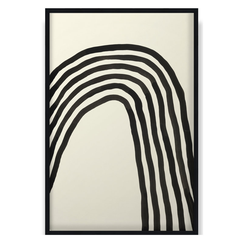 Été 2019, ensemble arc-en-ciel noir encadré sur toile par Hable, H 49 po x l 34 po