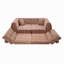 Canapé tissé à compression en chenille rayée, canapé compact à rangée droite avec éponge haute densité-133138316