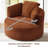 Lozena  49" Corduroy Upholstered Barrel Chair, Oversized Round Compression Chaise Lounge, No Assembly Required-1386477929-1407711378