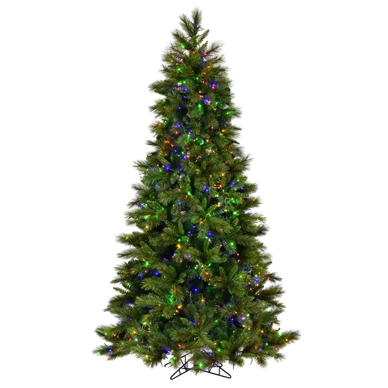 Vickerman Brighton Pine Artificial Christmas Tree Lighted Artificial Pine Christmas Tree, 14' H, Multicolored