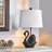 24" Resin Swan Table Lamp With Shade-610725250
