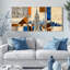 Tableau abstrait représentant un paysage urbain avec l'Empire State Building, imprimé sur toile (lot de 3)-1594190027