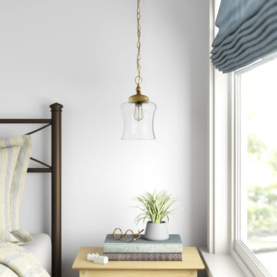 Luminaire suspendu en forme de cloche à 1 lumière en laiton naturel Pinedale