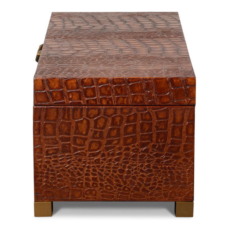Shagreen Handmade Decorative Trunk, Brown