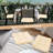 Set of 4 21'' x 21'' Chair Seat Cushion Pads Patio Beige-826787847-826787845