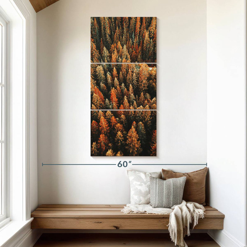 Forêt de pins en automne, H 52 po x l 24 po