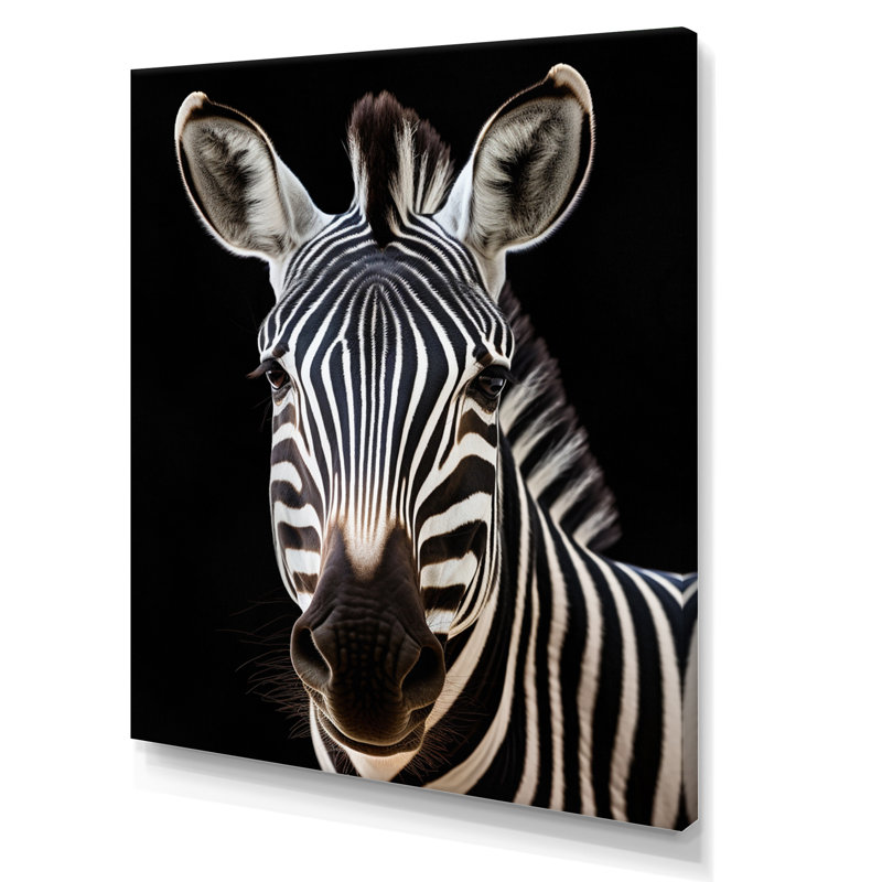 Striking Zebra Patterns IV - Zèbre, art mural, H 44 po x l 34 po x P 1,5 po