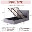Structure de lit tapissier Annek avec rangement relevable, tête de lit à oreilles de H 40,9 po, lattes de bois et structure en métal, plusieurs tailles et options de tissu disponibles-1542673010-1542131019