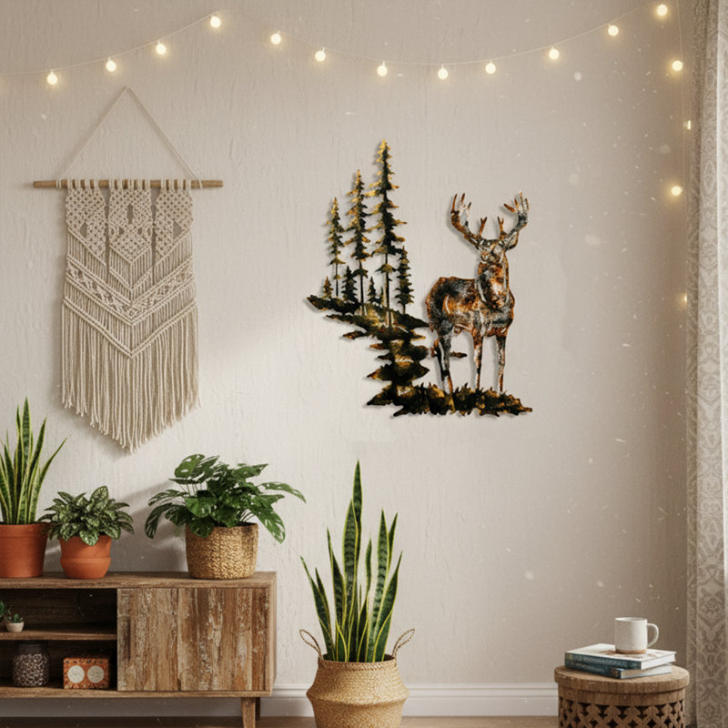 Handmade Metal Deer Wall Decor