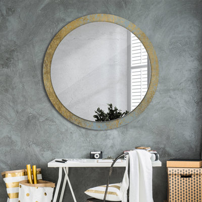 Huldar Round Glass Framed Wall Mounted Accent Mirror