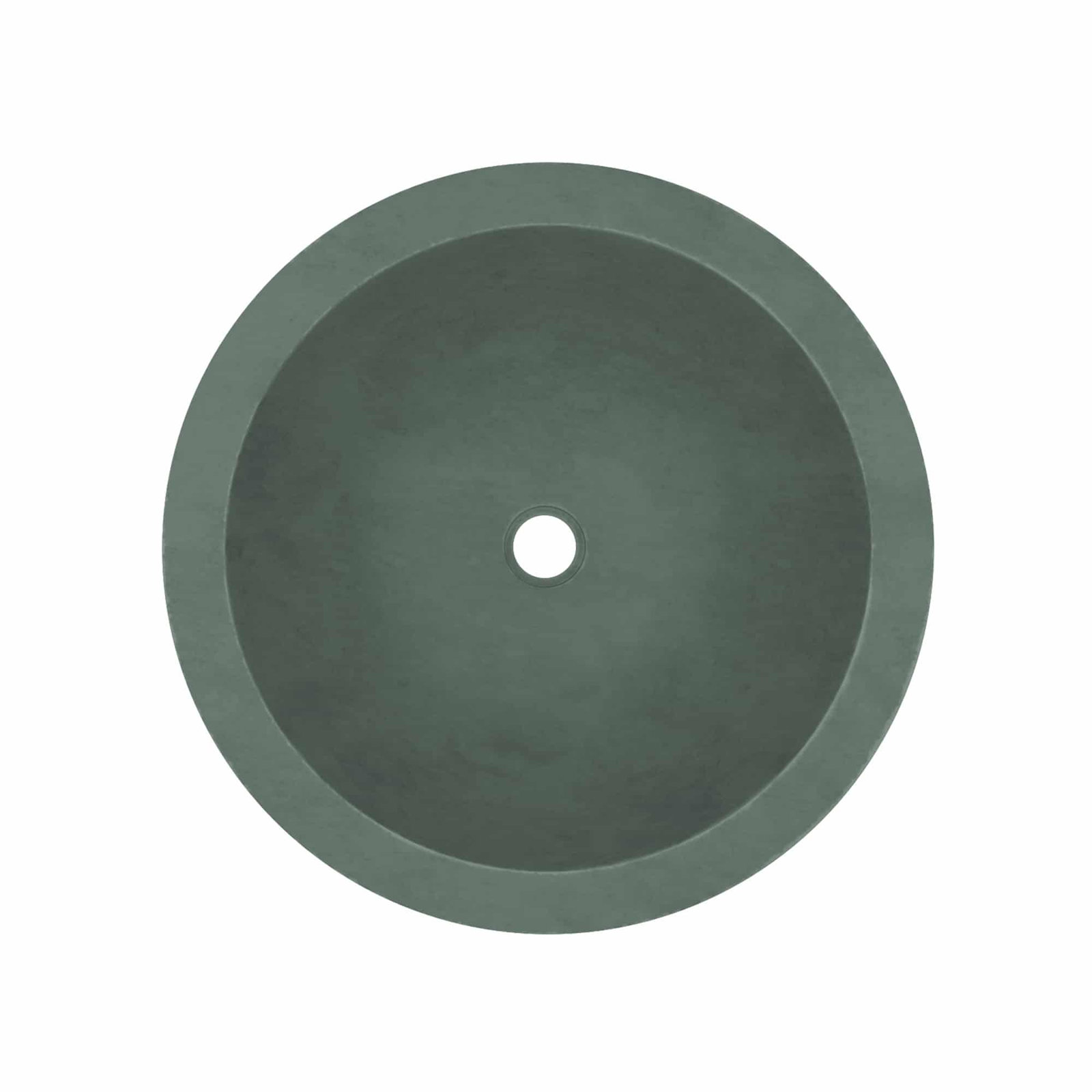 NativeStone Morro Round Concrete Vessel Sink, Forest