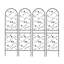Paquet de 4 treillis de jardin en métal antirouille pour plantes grimpantes support de fleurs extérieur noir-112835526