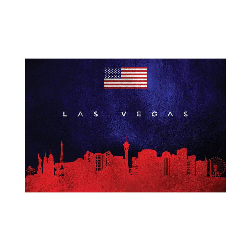 Las Vegas Nevada Skyline 1 Piece Wrapped Canvas Wall Art, 30.48 cm H x 45.72 cm W