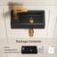 DeerValley 370 x 180 x 90mm Black Ceramic Rectangular Small Bathroom Sink