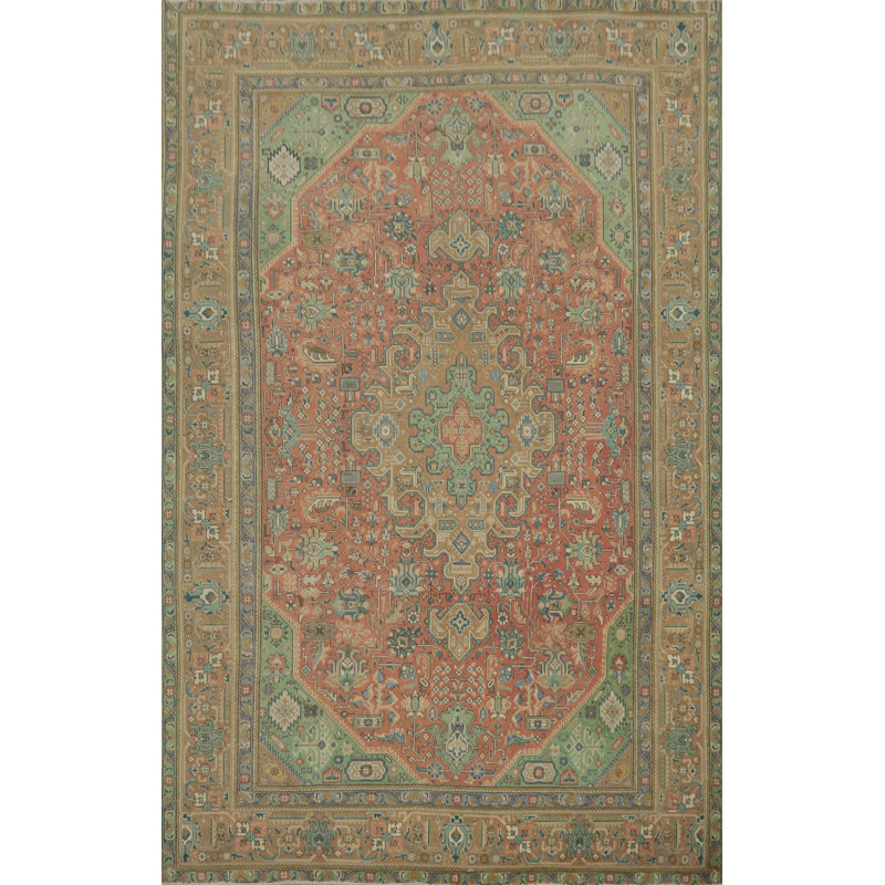 Tapis traditionnel rétro géométrique 6 x 9