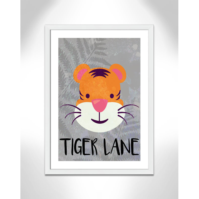 Impression sur papier Tigert Lane Tiger Lane, H 34,5 po x l 24,5 po x P 0,6 po, Encadré plat blanc