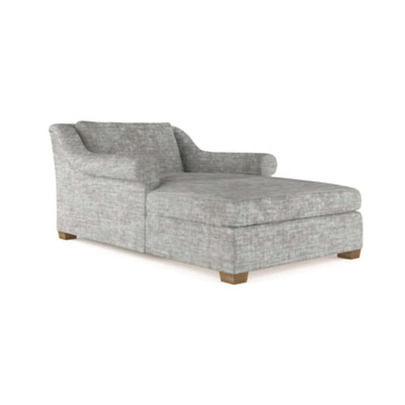 Thompson Chaise Lounge, Plush Velvet Blue Print, Weathered