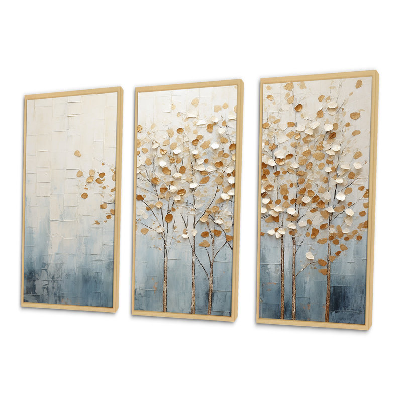 Graham - Tree Wall Art Set, 40" H x 60" W, Maple Floater Framed