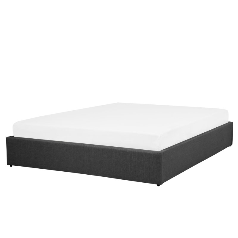 Amara Upholstered Ottoman Storage Bed, Grey, European Kingsize (160 x 200 cm)