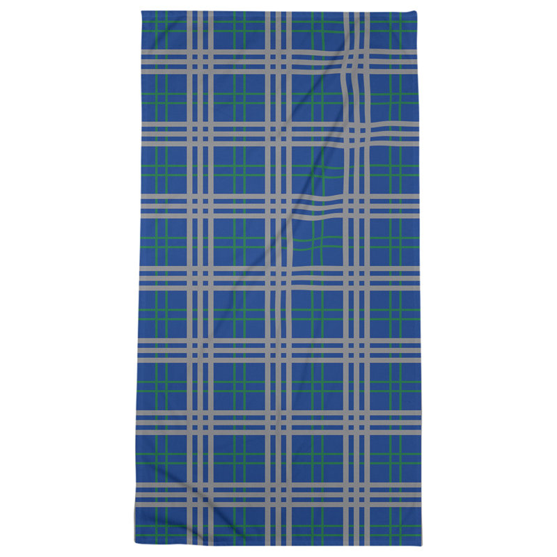 Serviette de plage de luxe Seattle football, Microfibre, Bleu / vert / argent