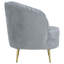 Chaise capitonnée grise et dorée
