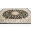 Tapis noir traditionnel indien à motif floral noir 8 x 10-1588431964