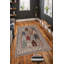 Tapis oriental brun en polyester tissé à plat à la machine Ursula-1819326262