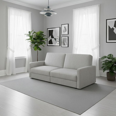 HideAway Sofa Bed Convertible 3-Seater Fabric Sofa with Dual Hidden Storage Compartments