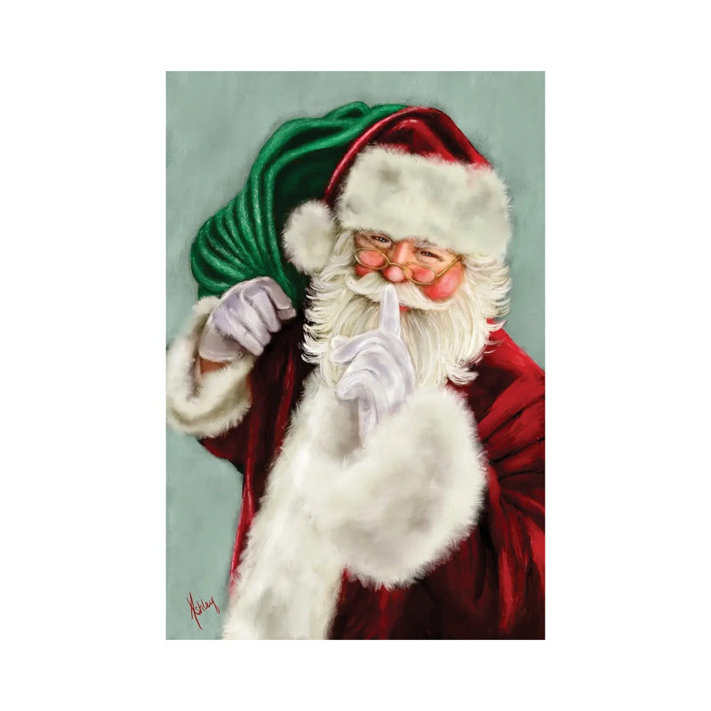 «Shush Santa», reproduction d'art sur toile tendue