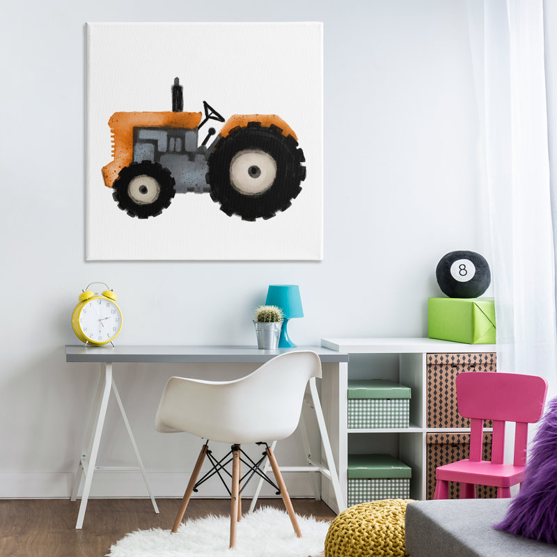 "Farm Tractor véhicule", art mural par Elizabeth Medley, H 36 po x l 36 po