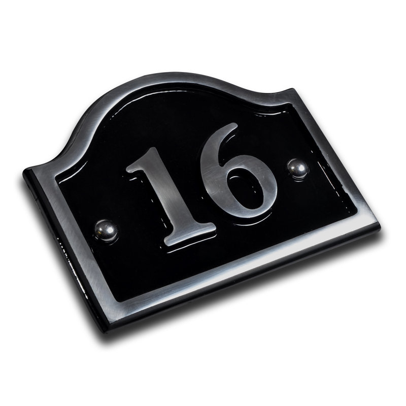 Jaclynn 11.5cm H Reflective Metal House Number, 16