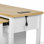Îlot de cuisine avec rangement 2 tiroirs, 2 armoires et table de salle à manger extensible