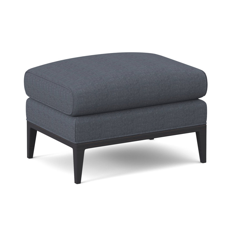 Cooper Ottoman, Venice Linen, Vintage Ebony