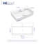 Turner 710mm x 420mm Trough White Rectangular Wall Hung Bathroom Sink Basin with Overflow
