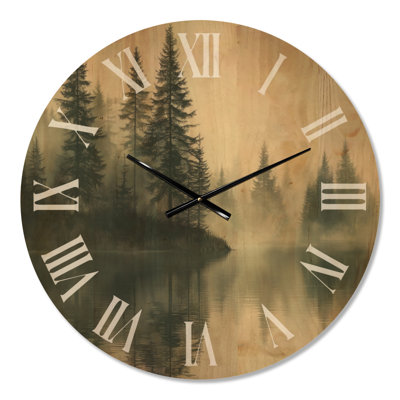 Très grande horloge murale en bois sans tic