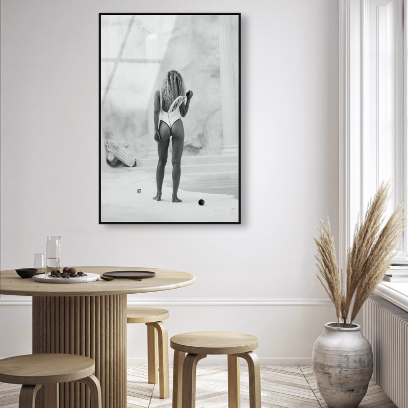 Tennis is Her Roman Empire BW Canvas Sports & Sports Teams Print by Oliver Gal, 46"H x 31"W, Black Frame