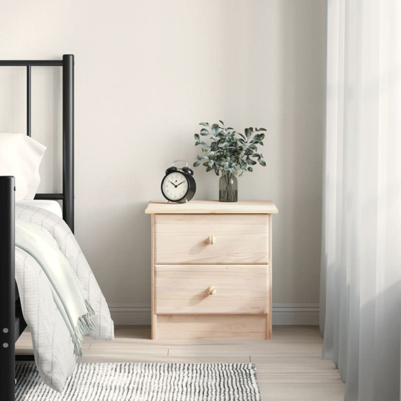 vidaXL Bedside Cabinet ALTA 41x35x41 cm Solid Wood Pine, Brown
